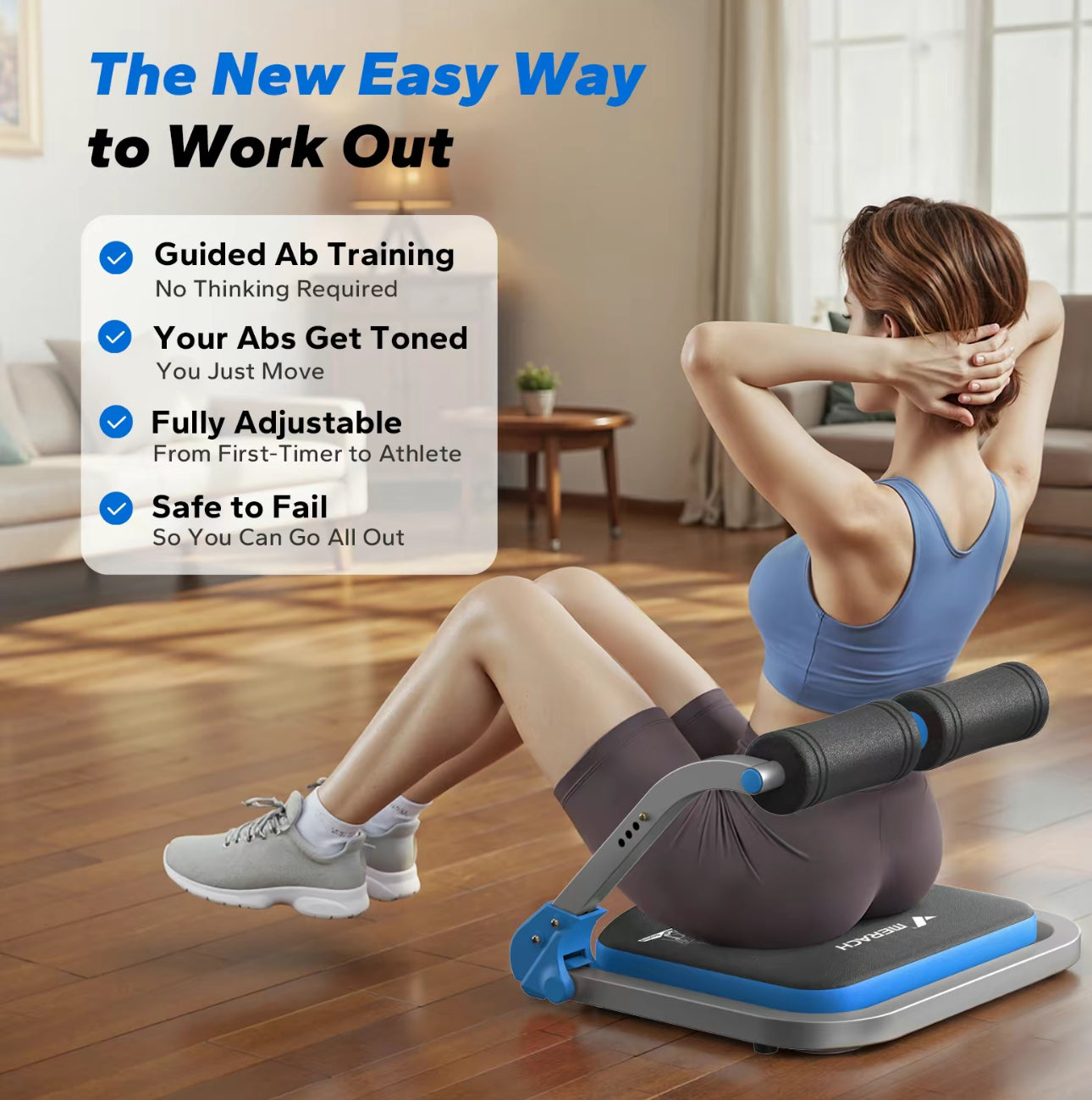 ZELUS Ab Machine with Resistance Bands for Home Gym 2 in 1 Ab Workout Equipment with Rebound Assist 4 Intensities Core Strength Trainer Whole Body Exercise Fitness Equipment for Home Workouts