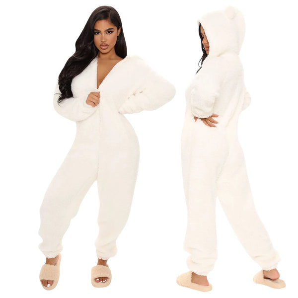 Cozy Plush Hooded Pajama Set