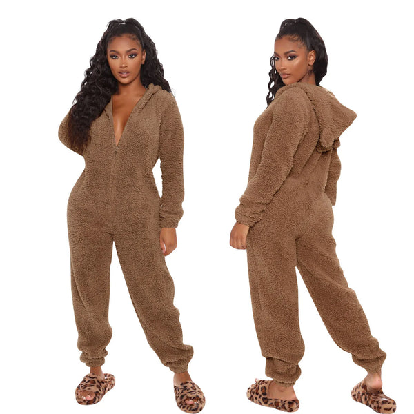 Cozy Plush Hooded Pajama Set